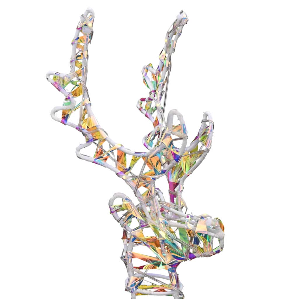 vidaXL Rentier Zieh Schlitten Warmes Weiß 30 x 12 x 54,5 cm PET