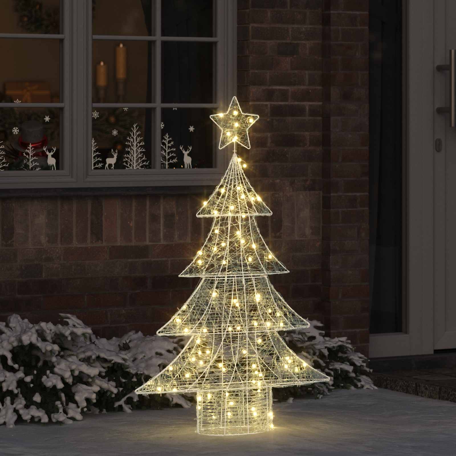 vidaXL Weihnachtsbaum mit 100 LEDs Warmweiß 120 cm Acryl
