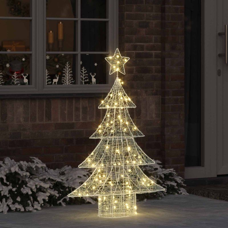 vidaXL Weihnachtsbaum mit 100 LEDs Warmweiß 120 cm Acryl