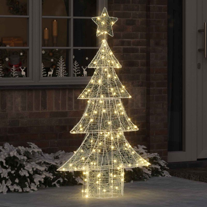 vidaXL Weihnachtsbaum mit 100 LEDs Warmweiß 120 cm Acryl