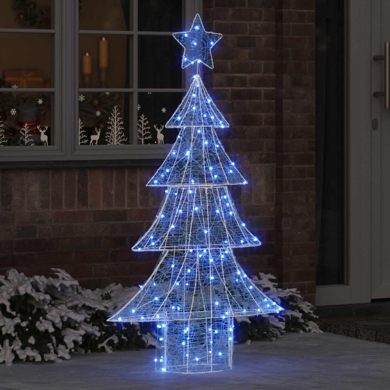 vidaXL Weihnachtsbaum mit 100 LEDs Warmweiß 120 cm Acryl