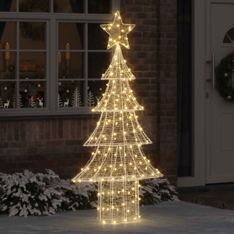 vidaXL Weihnachtsbaum mit 100 LEDs Warmweiß 120 cm Acryl