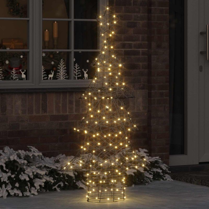 vidaXL Weihnachtsbaum mit 120 LEDs Warmweiß 120 cm PET