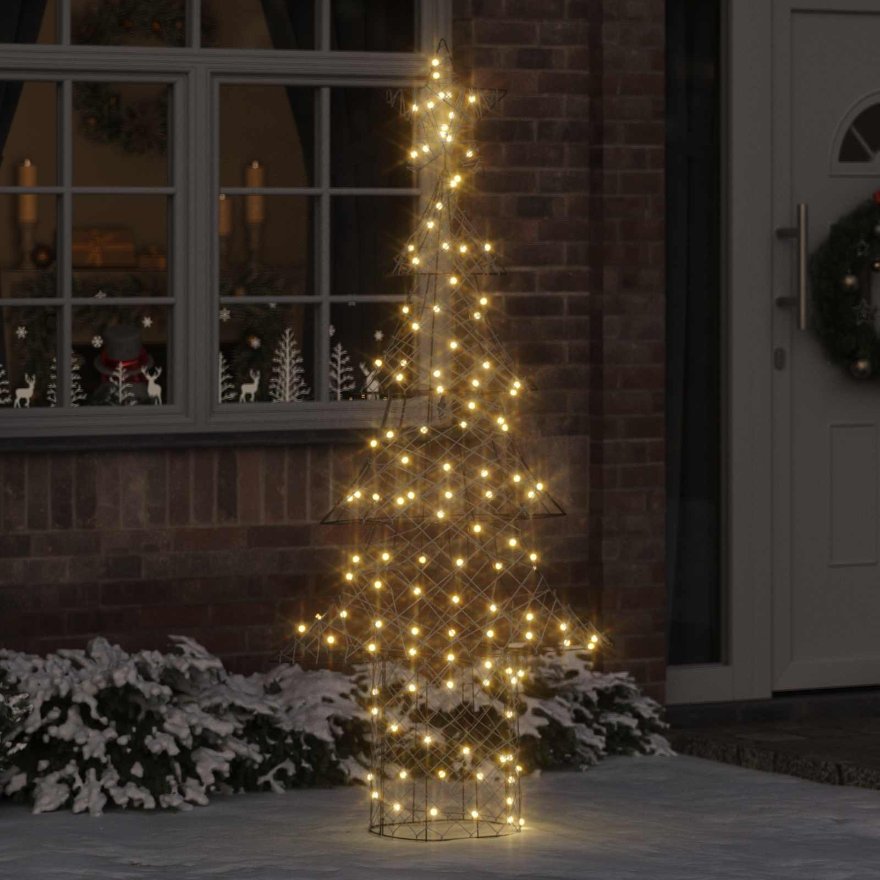 vidaXL Weihnachtsbaum mit 120 LEDs Warmweiß 120 cm PET