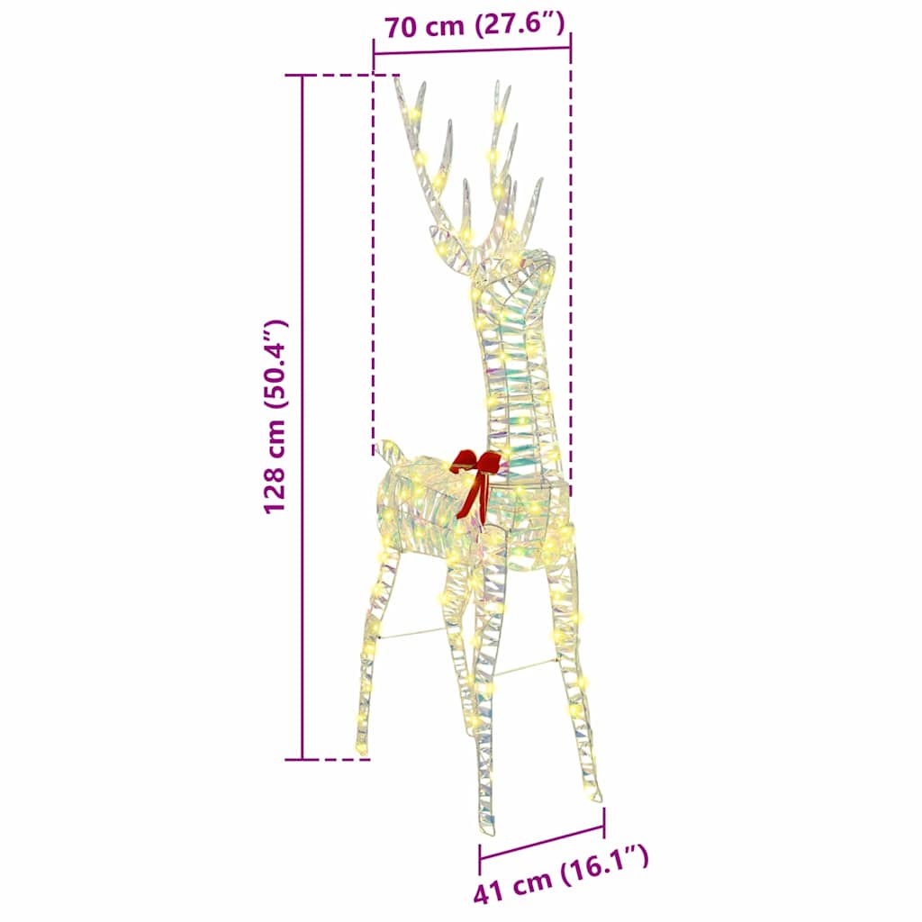 vidaXL 3D Rentier mit 140 LEDs Warmweiß 128 cm PET