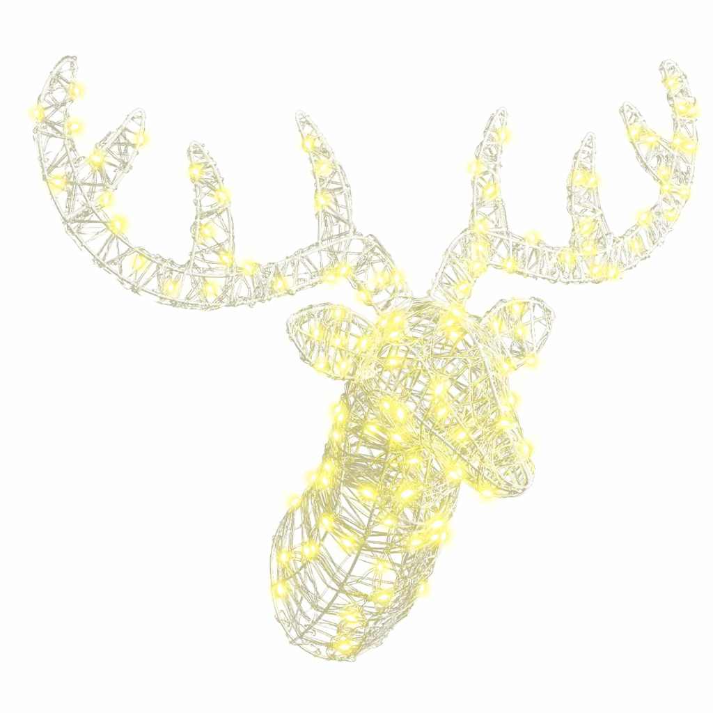 vidaXL Rentierkopf mit 140 LEDs Warmweiß 60 cm Acryl