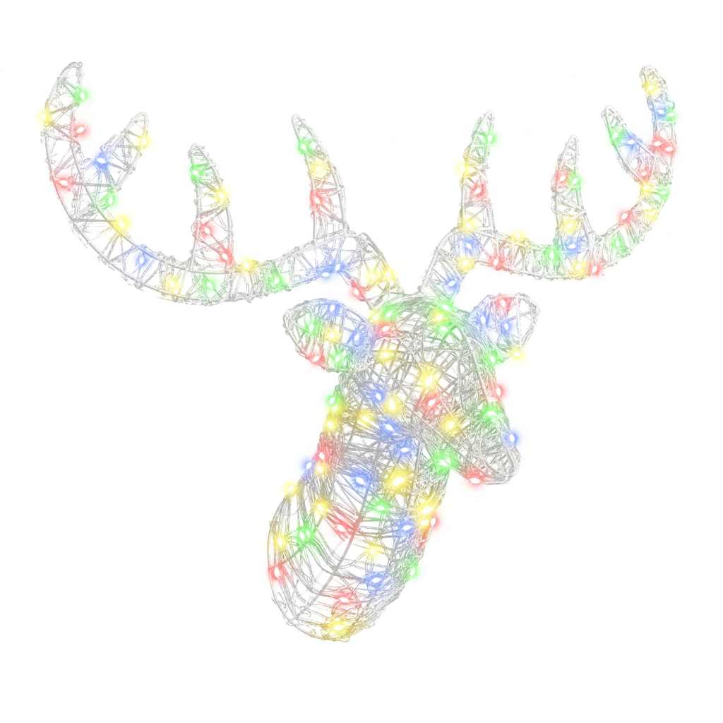 vidaXL Rentierkopf mit 140 LEDs Warmweiß 60 cm Acryl