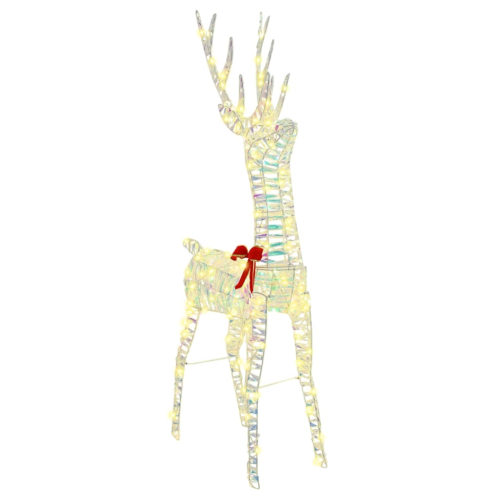 vidaXL Rentier Zieh Schlitten Warmweiß 70 x 26 x 129 cm PET