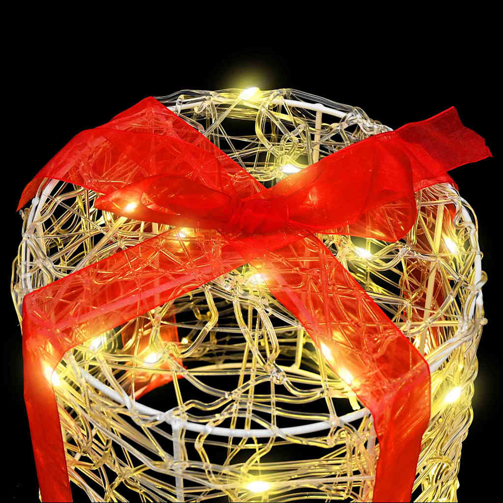 vidaXL Geschenkbox Dekoration 3 pcs Warmweiß 20 x 20 x 21 cm Acryl