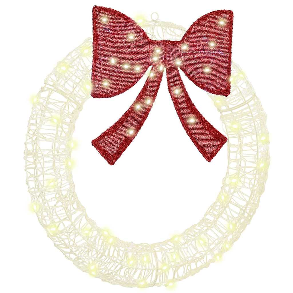 vidaXL Kranz mit 60 LEDs Warmweiß 76 x 8,5 x 76 cm Acryl