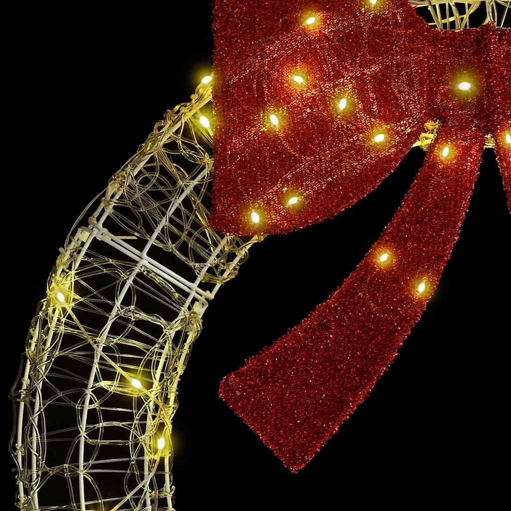 vidaXL Kranz mit 60 LEDs Warmweiß 76 x 8,5 x 76 cm Acryl