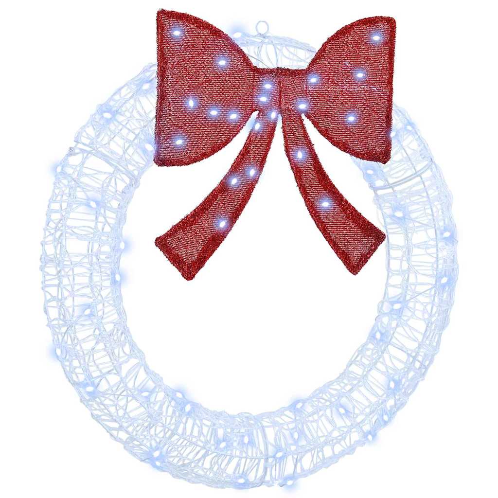 vidaXL Kranz mit 60 LEDs Warmweiß 76 x 8,5 x 76 cm Acryl