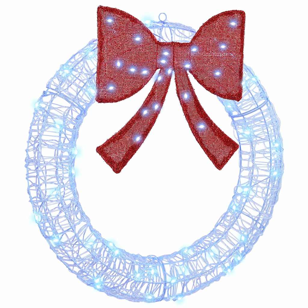 vidaXL Kranz mit 60 LEDs Warmweiß 76 x 8,5 x 76 cm Acryl