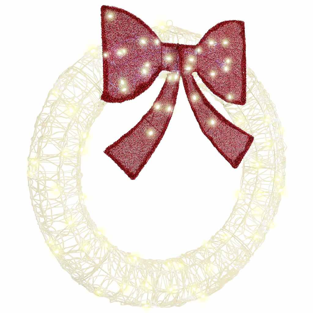 vidaXL Kranz mit 60 LEDs Warmweiß 76 x 8,5 x 76 cm Acryl