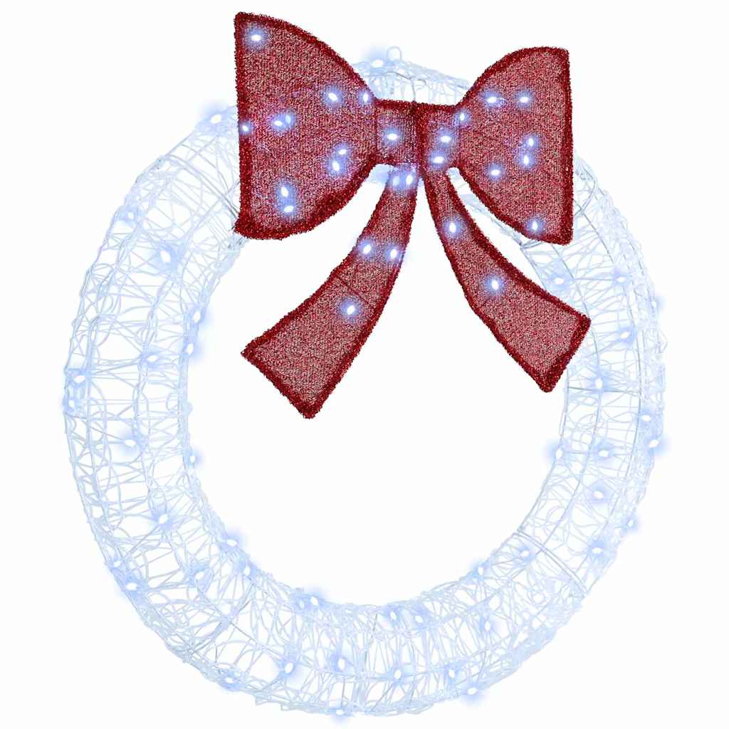 vidaXL Kranz mit 60 LEDs Warmweiß 76 x 8,5 x 76 cm Acryl