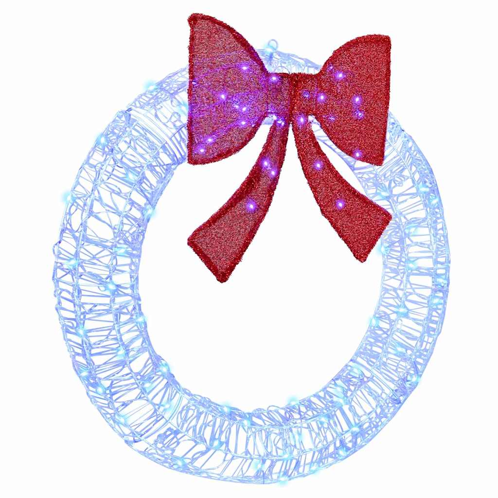 vidaXL Kranz mit 60 LEDs Warmweiß 76 x 8,5 x 76 cm Acryl