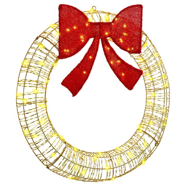 vidaXL Kranz mit 60 LEDs Warmweiß 75 cm PET