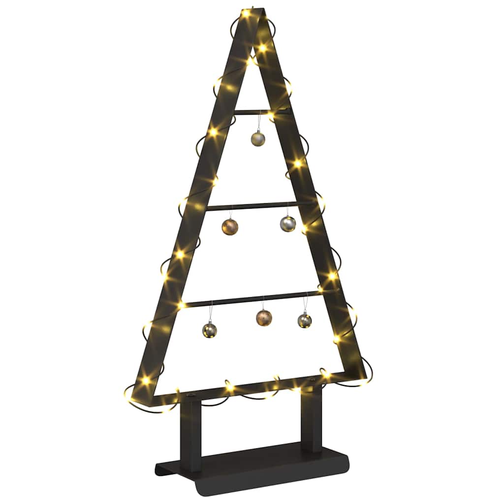 vidaXL Metall Weihnachtsbaum mit Ständer Schwarz 60 cm Stahl
