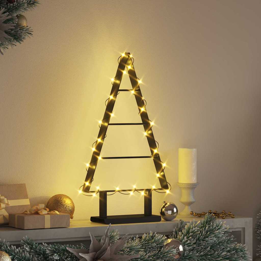 vidaXL Metall Weihnachtsbaum mit Ständer Schwarz 60 cm Stahl