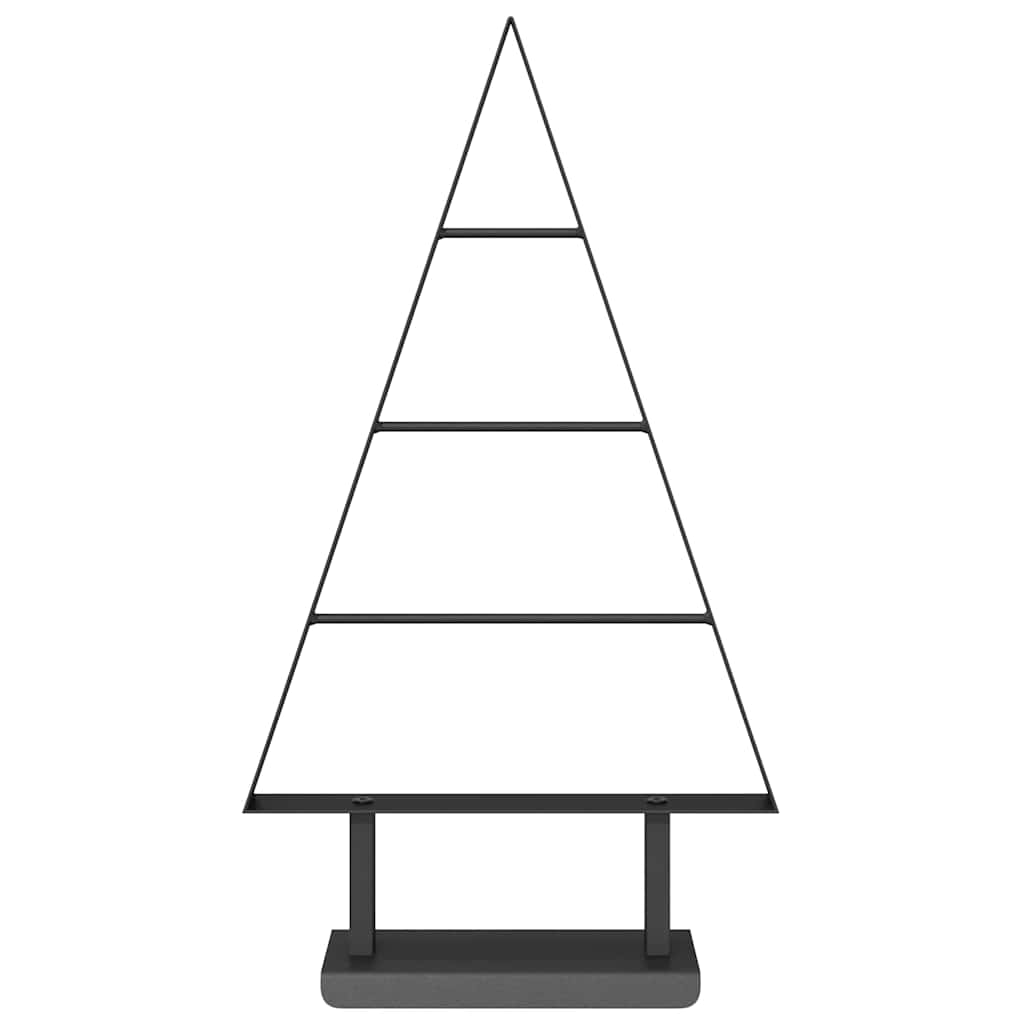 vidaXL Metall Weihnachtsbaum mit Ständer Schwarz 60 cm Stahl
