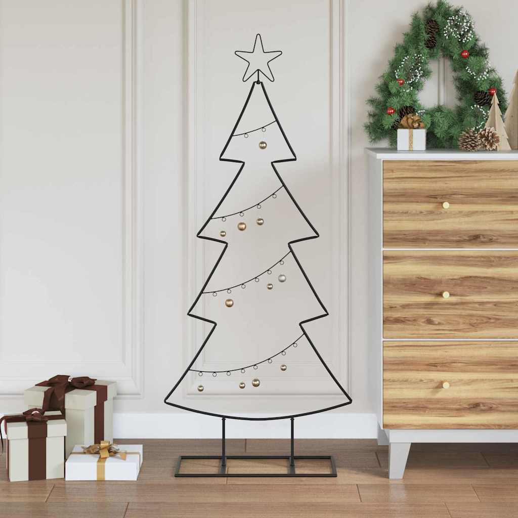vidaXL Metall Weihnachtsbaum mit Ständer Schwarz 60 cm Stahl