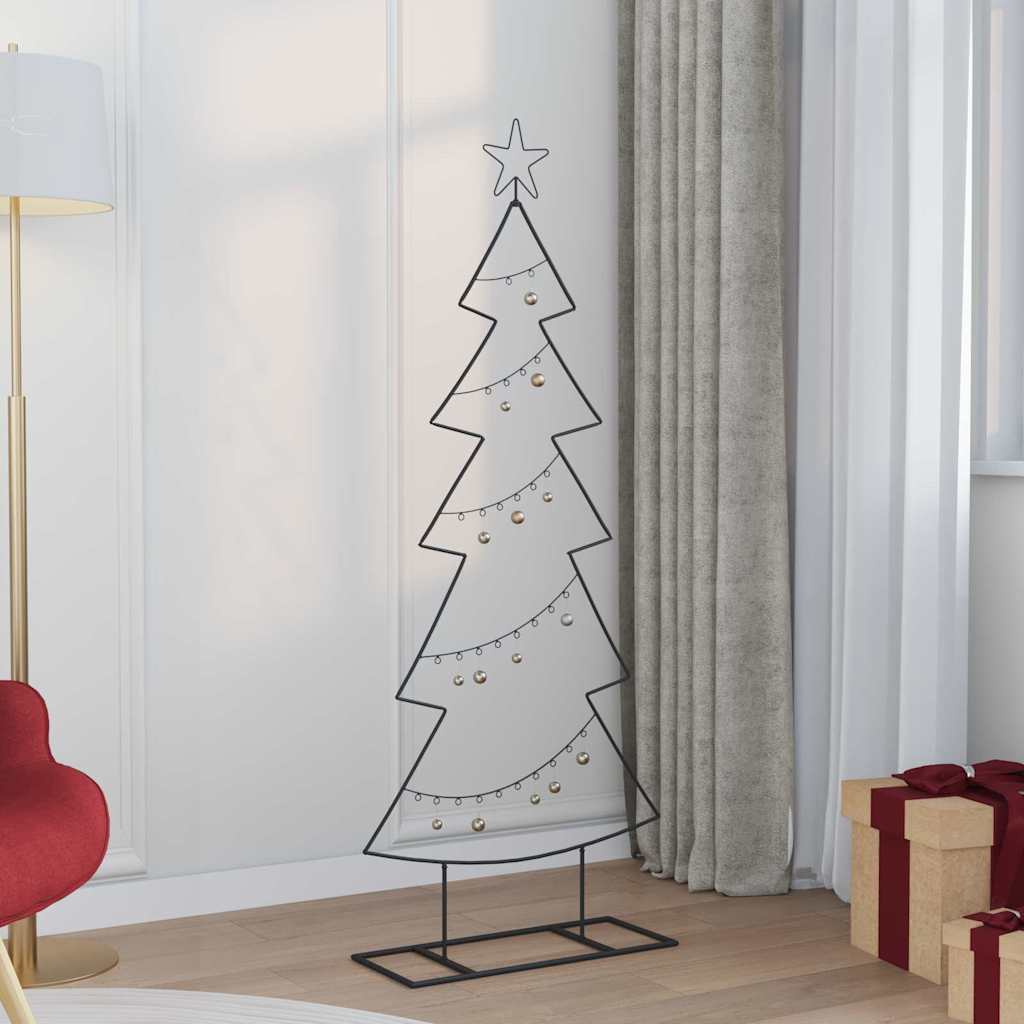 vidaXL Metall Weihnachtsbaum mit Ständer Schwarz 60 cm Stahl