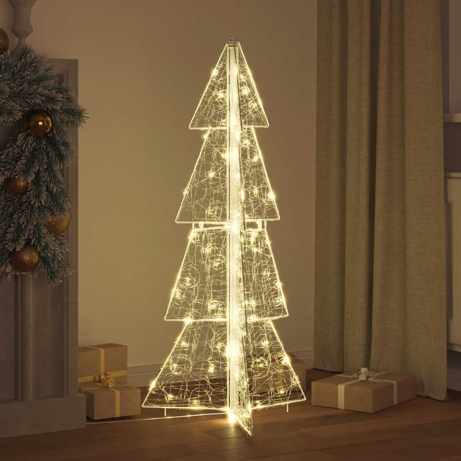 vidaXL Weihnachtsbaum mit 100 LEDs Warmes Weiß 120 cm Acryl
