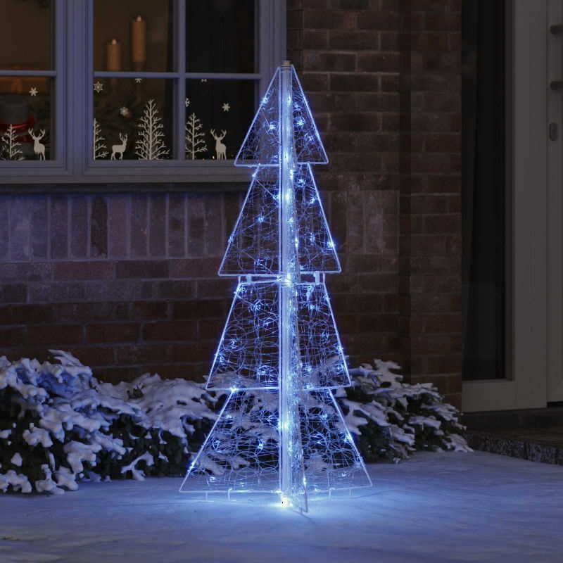 vidaXL Weihnachtsbaum mit 100 LEDs Warmes Weiß 120 cm Acryl