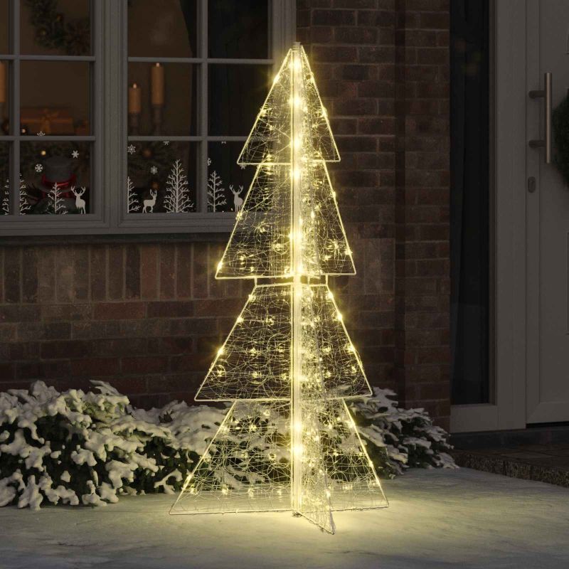 vidaXL Weihnachtsbaum mit 100 LEDs Warmes Weiß 120 cm Acryl