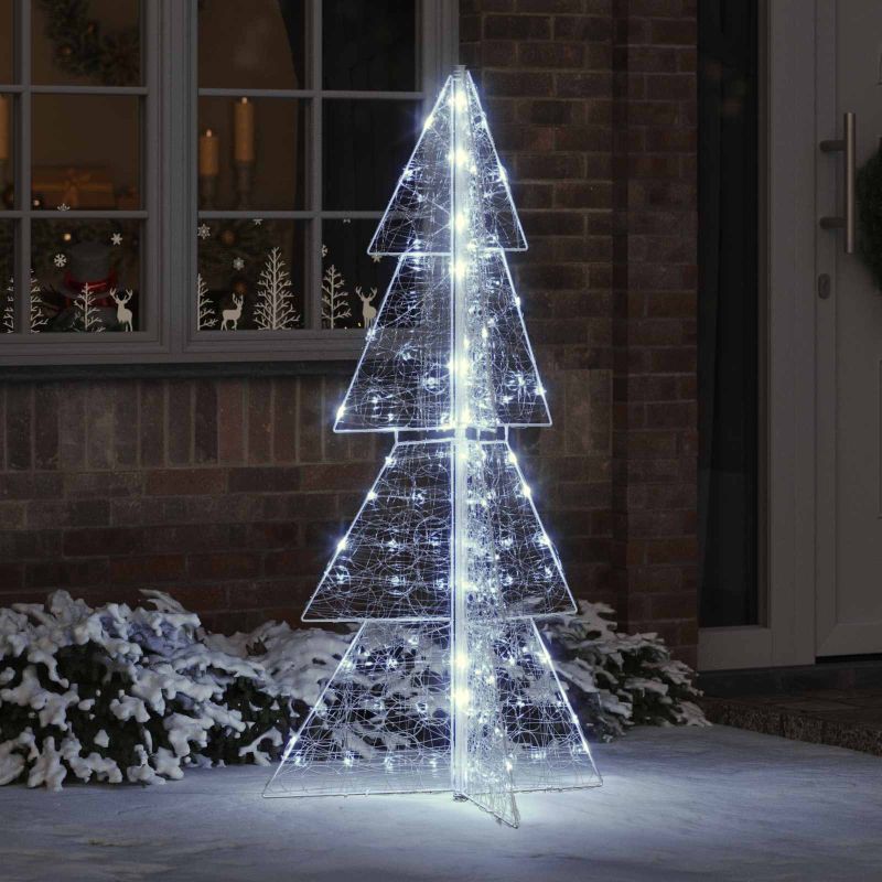 vidaXL Weihnachtsbaum mit 100 LEDs Warmes Weiß 120 cm Acryl