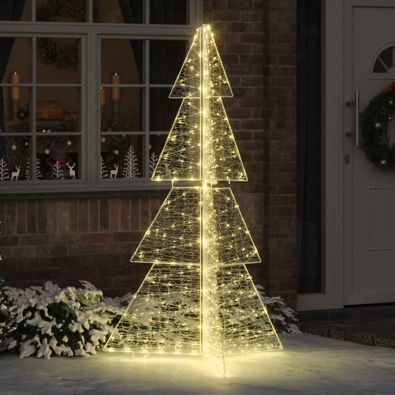 vidaXL Weihnachtsbaum mit 100 LEDs Warmes Weiß 120 cm Acryl