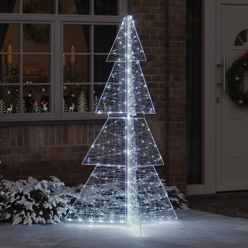 vidaXL Weihnachtsbaum mit 100 LEDs Warmes Weiß 120 cm Acryl