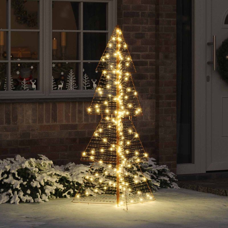 vidaXL Weihnachtsbaum mit 100 LEDs Warmes Weiß 120 cm PET
