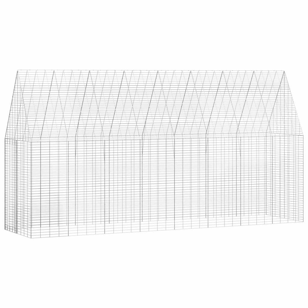 vidaXL Hühnerkäfig 2 pcs Silber 600 x 100 x 210 cm Verzinkter Stahl