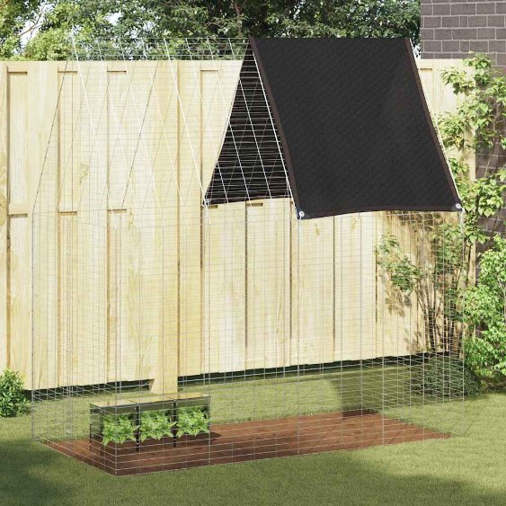 vidaXL Hühnerkäfig 2 pcs Silber 600 x 100 x 210 cm Verzinkter Stahl