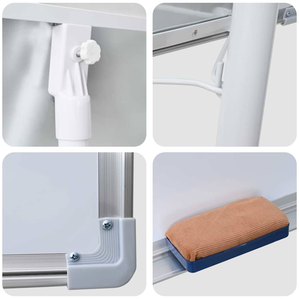 vidaXL Magnetisches Whiteboard Grau und Weiß 62 x 62,5 x 197 cm EPS