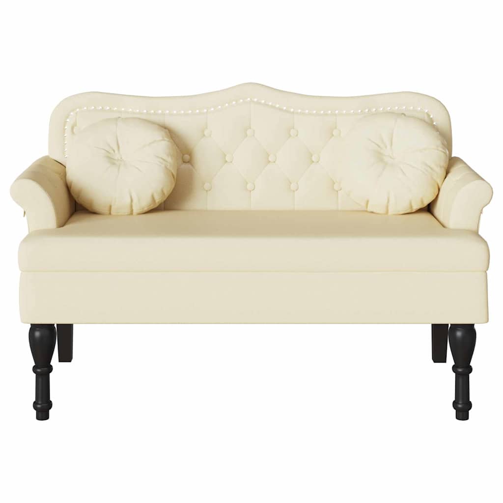 vidaXL Chesterfield Bench Creme 120,5 x 65 x 75 cm Kunstleder