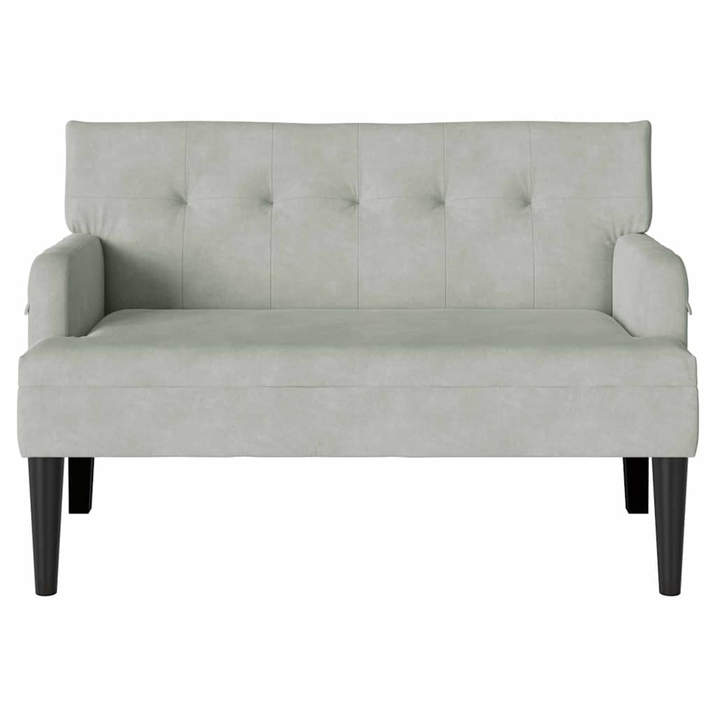 vidaXL Chesterfield Bench Hellgrau 112 x 65,5 x 75 cm Samt