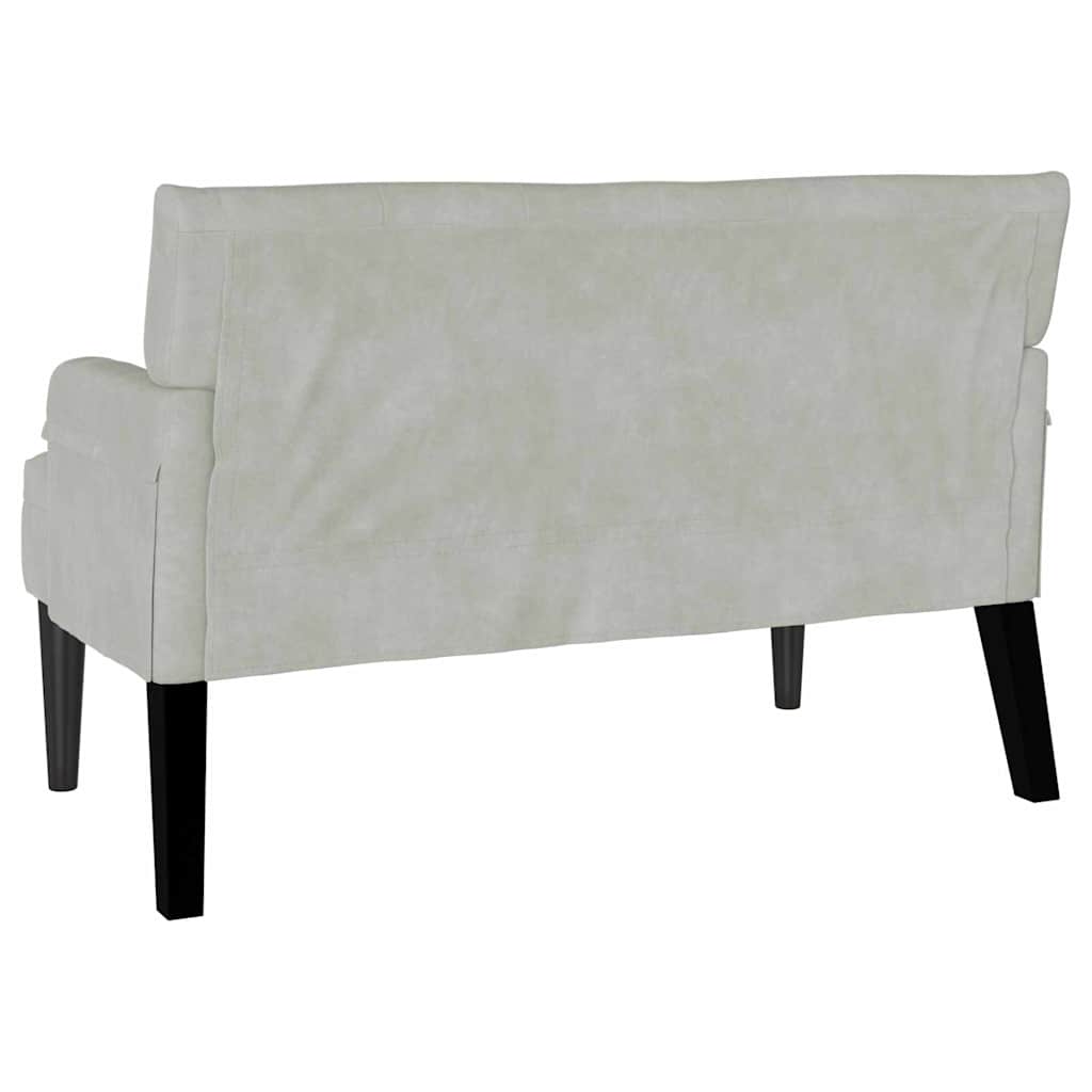 vidaXL Chesterfield Bench Hellgrau 112 x 65,5 x 75 cm Samt