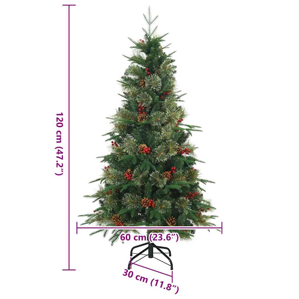 vidaXL Künstlicher klappbarer Weihnachtsbaum mit Ständer Grün 120 cm