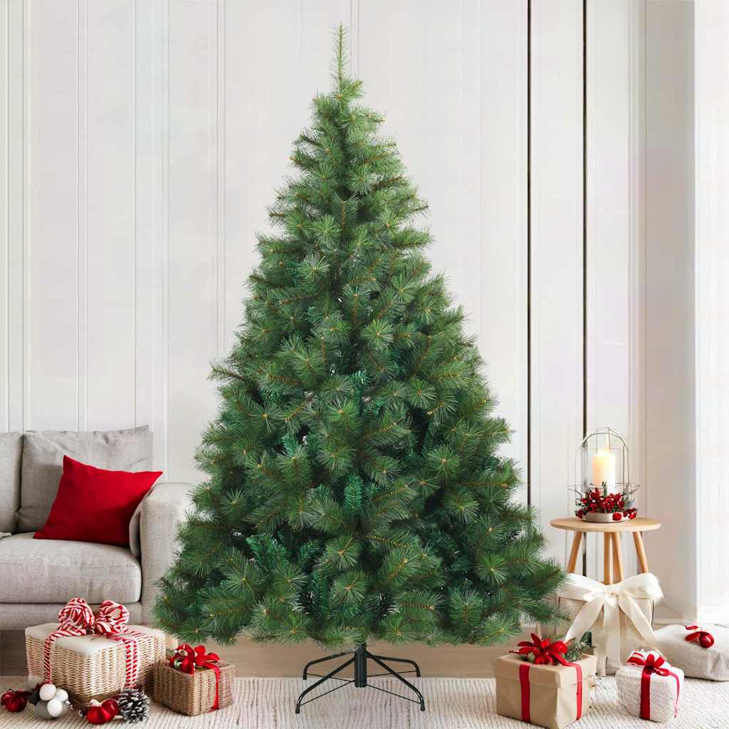vidaXL Künstlicher klappbarer Weihnachtsbaum Grün 120 cm PVC, Stahl