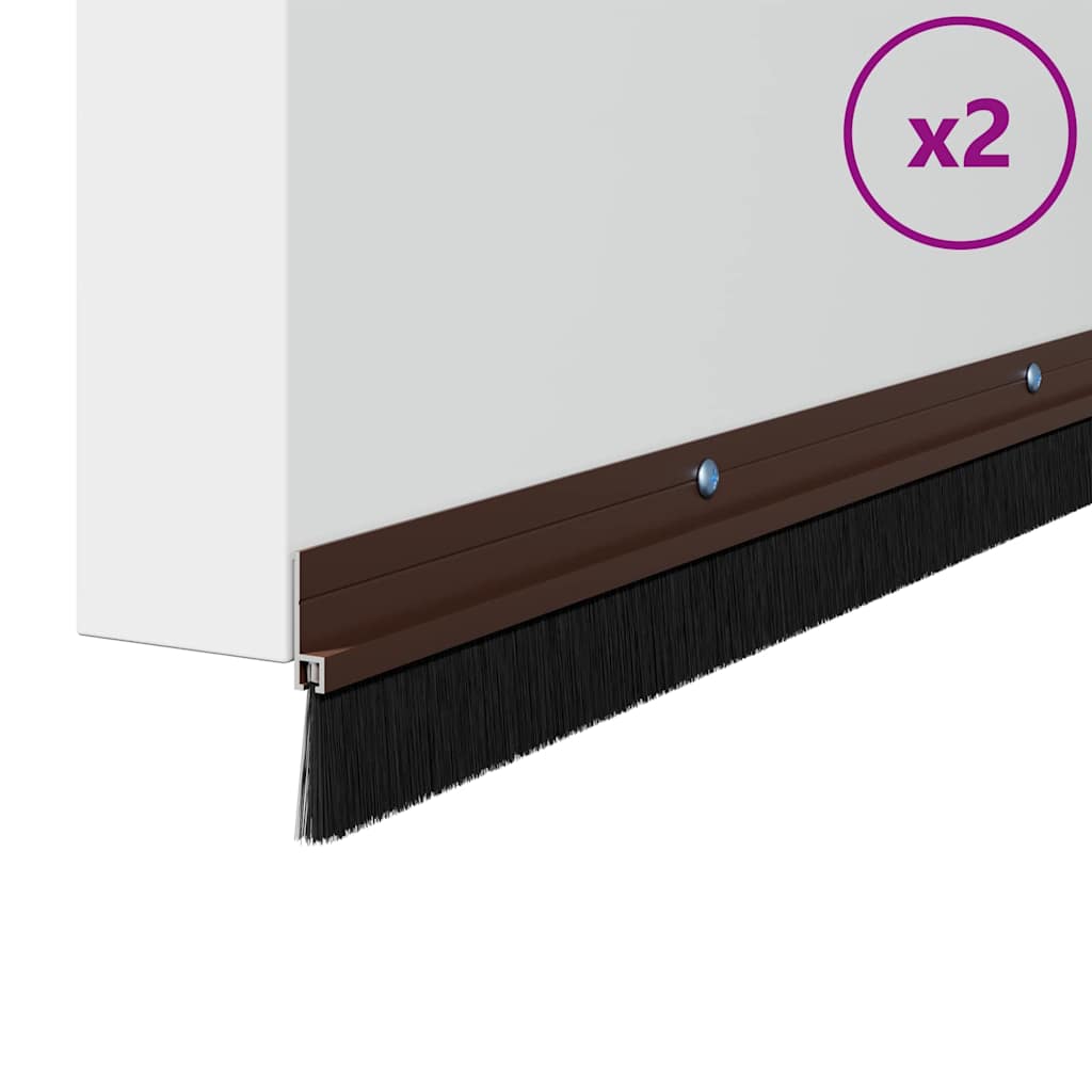 vidaXL Aufsteck Türbürstendichtungen 2 pcs Braun 100 cm