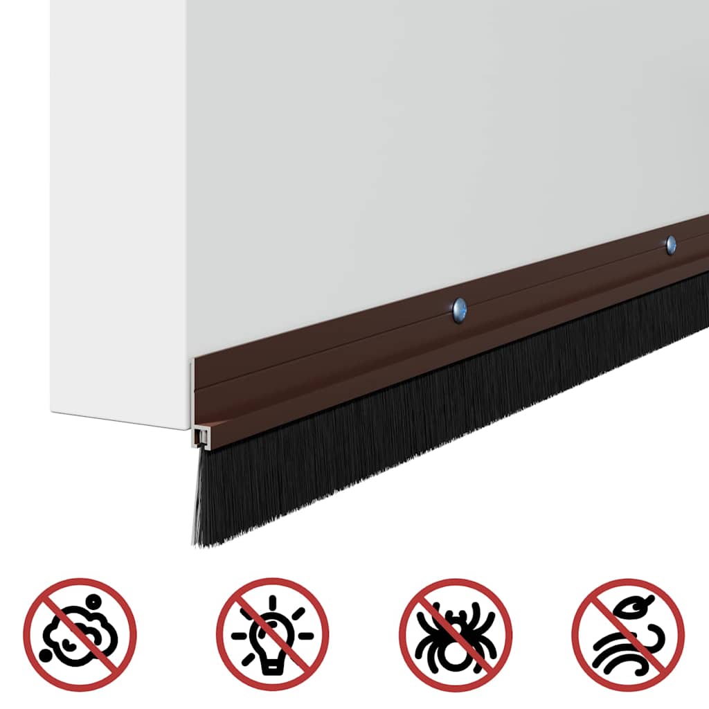 vidaXL Aufsteck Türbürstendichtungen 2 pcs Braun 100 cm