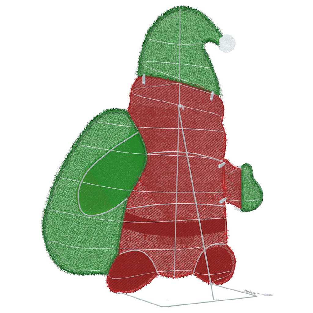 vidaXL Beleuchteter Weihnachtsmann Warmes Weiß 62 x 70 cm Lamé-Stoff