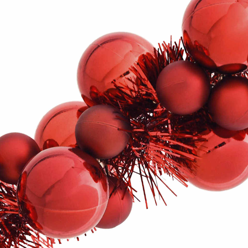 vidaXL Weihnachtskugelgirlande Rot 186 cm Polystyrol