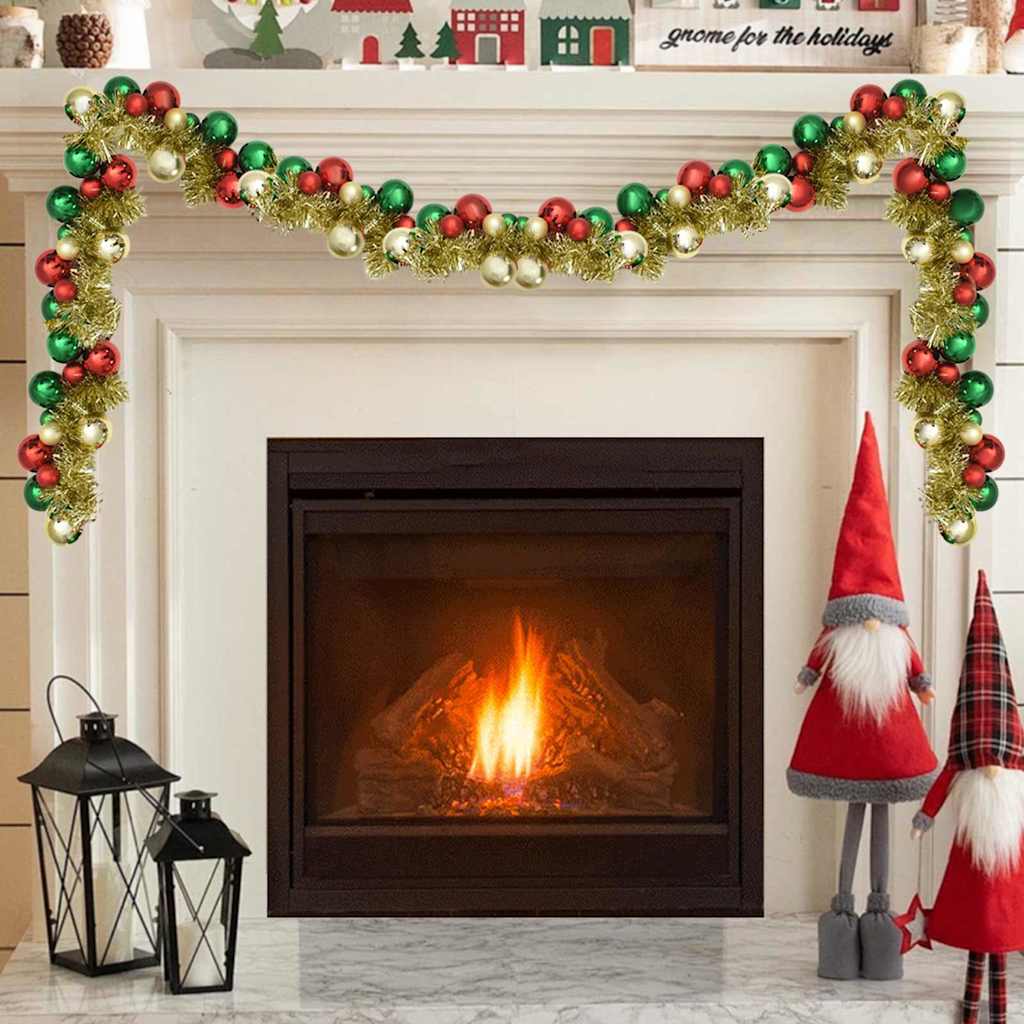 vidaXL Weihnachtskugelgirlande Rot 186 cm Polystyrol