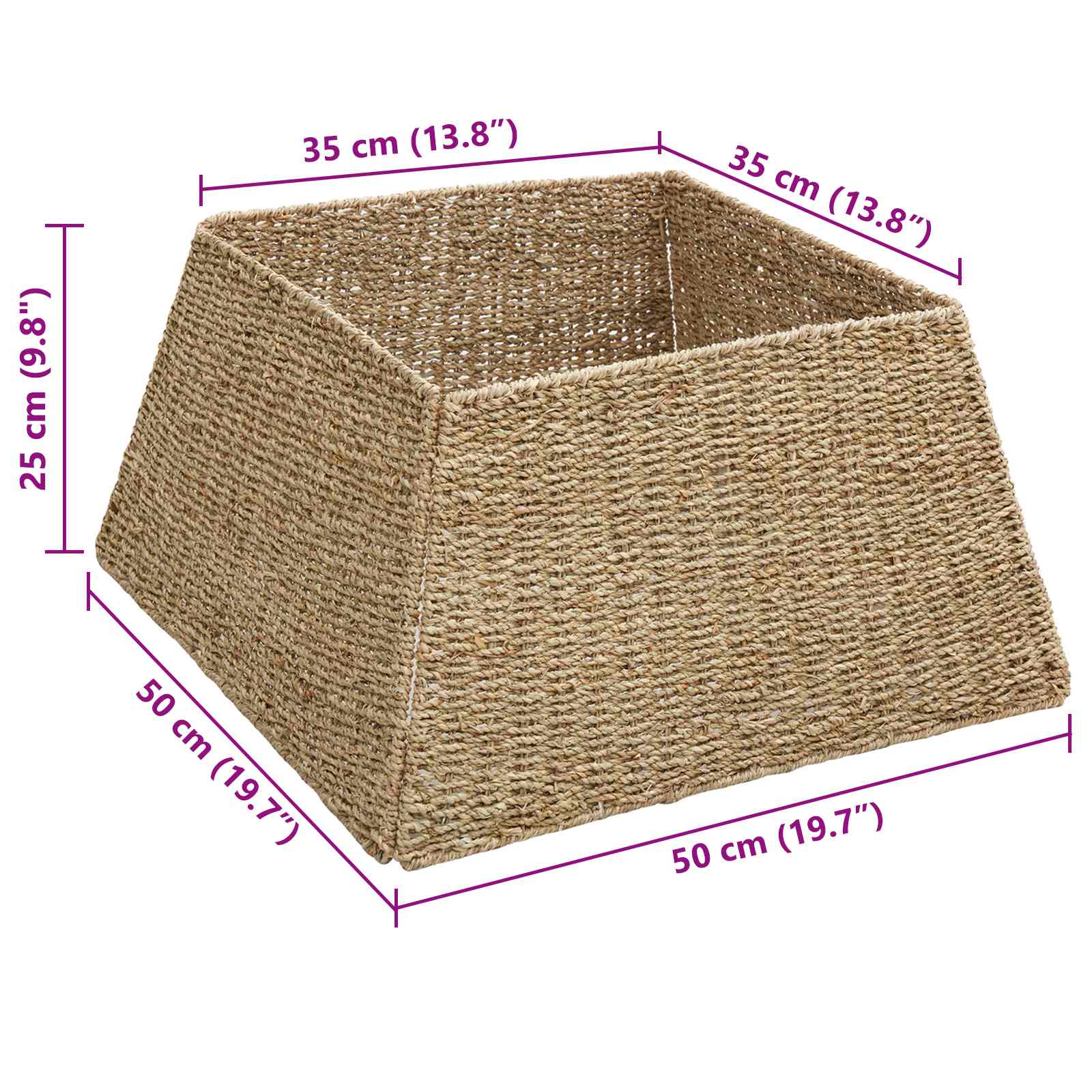 vidaXL Weihnachtsbaumkragen Braun 50 x 50 x 25 cm das Seegras