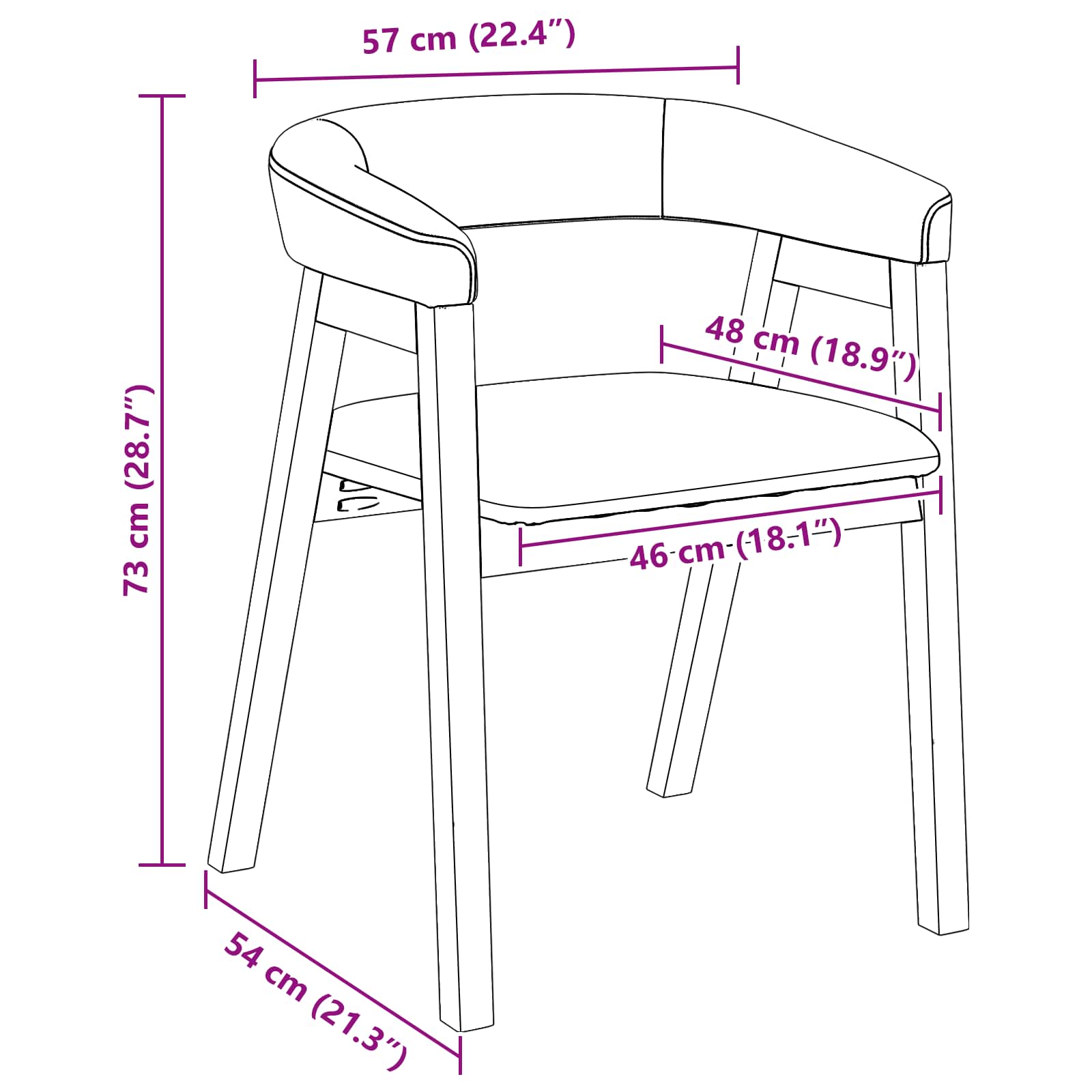 vidaXL Esszimmerstühle 2 pcs Hellbraun 54 x 57 x 73 cm