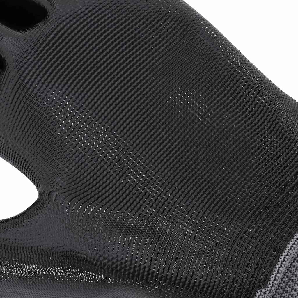 vidaXL Arbeitshandschuhe 12 pcs Grau und Schwarz 7 / S Polyester