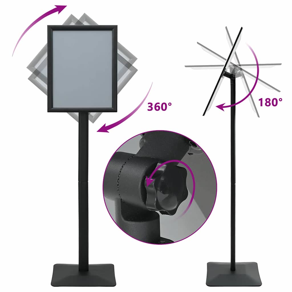 vidaXL Podest-Posterständer Silber A3 PVC und Gusseisen